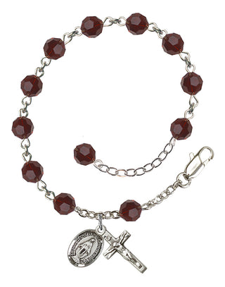 Hand made Sterling Silver Rosary Bracelet with 6mm Swarovaki Beads.