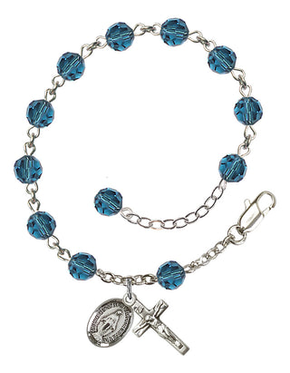Hand made Sterling Silver Rosary Bracelet with 6mm Swarovaki Beads.