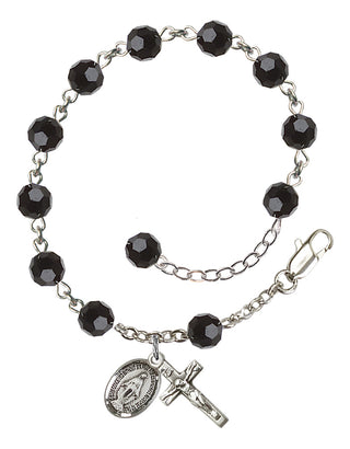 Hand made Sterling Silver Rosary Bracelet with 6mm Swarovaki Beads.