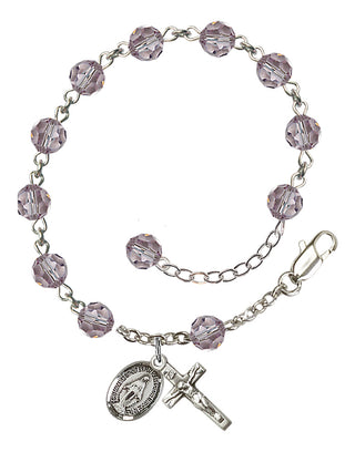 Hand made Sterling Silver Rosary Bracelet with 6mm Swarovaki Beads.