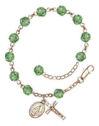 Hand made 14kt Gold Filled Rosary Bracelet with 6mm Swarovaki Beads.