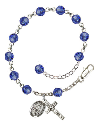Hand made Sterling Silver Rosary Bracelet with 6mm Swarovaki Beads.