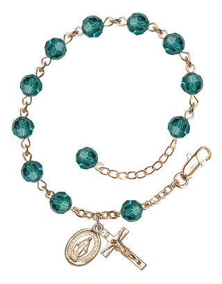 Hand made 14kt Gold Filled Rosary Bracelet with 6mm Swarovaki Beads.