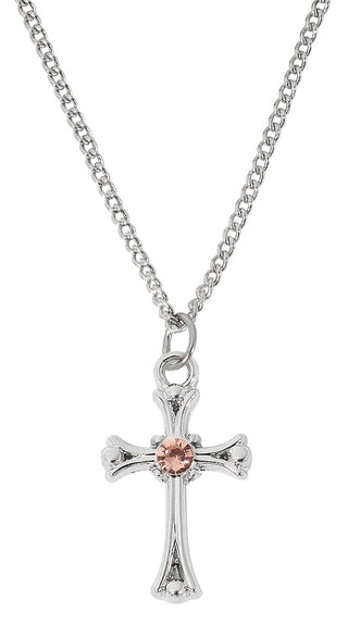 18-inch Rhodium Filled Rose Cross, Boxed