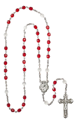 Silver Plate 6mm Sacred Heart Rosary Chaplet