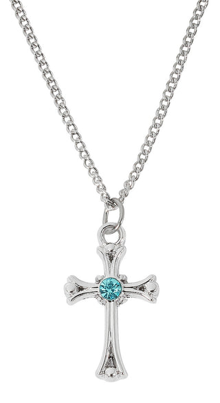 18-inch Rhodium Filled Rose Cross, Boxed