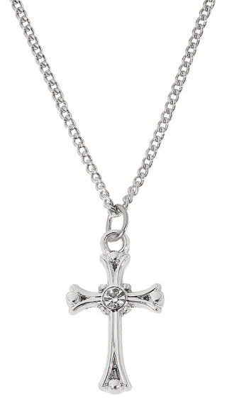 18-inch Rhodium Filled Emerald Cross, Boxed