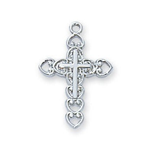 Rhodium Cross Pendant 