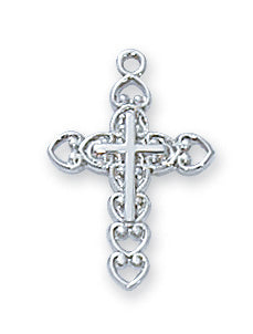 Rhodium Cross Pendant 