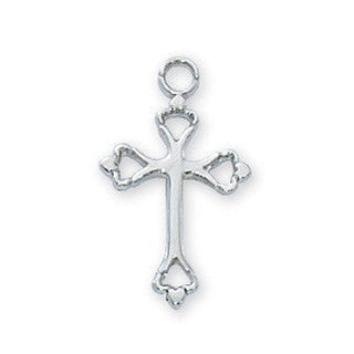 18-inch Rhodium Filled Topaz Cross, Boxed
