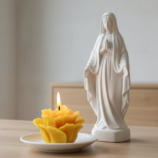 Small Rose shaped Pure Beeswax Catholic Prayer Candle