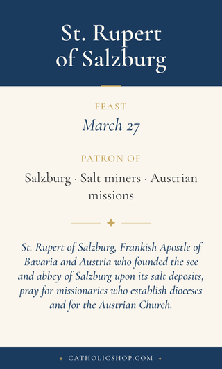 St. Rupert of Salzburg Holy Cards