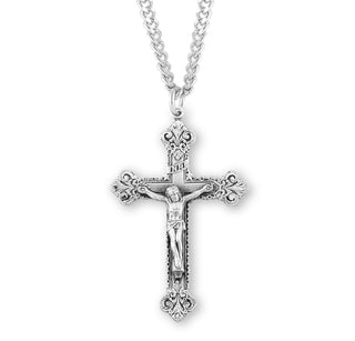 2 1 8 Inch Sterling Silver Crucifix With 24 Inch Chain