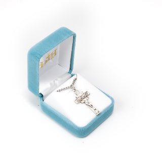1 5/16-inch Sterling Silver Crucifix with 24-inch Chain