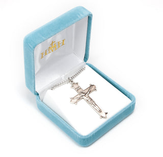 2-inch Sterling Silver Crucifix with 24-inch Chain
