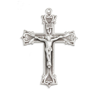 2 1/4-inch Sterling Silver Crucifix with 24-inch Chain