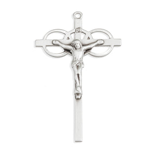 2 1/16-inch Sterling Silver Wedding Crucifix with 24-inch Chain