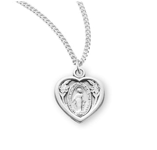 Sterling Silver Heart Shaped Miraculous Medal 1