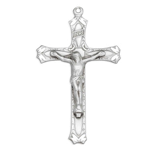 1 15/16-inch Sterling Silver Crucifix with 24-inch Chain
