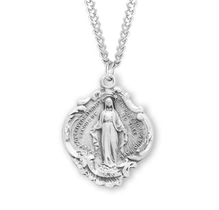 1 1 16 Inch Sterling Silver Miraculous Medal With The Hail Mary Prayer On The Reverse Side