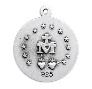 Sterling Silver Round Miraculous Medal