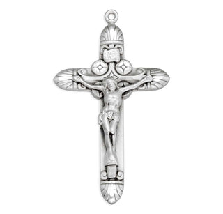 1 15/16-inch Sterling Silver Crucifix with 24-inch Chain