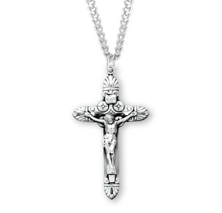 1 15 16 Inch Sterling Silver Crucifix With 24 Inch Chain 2