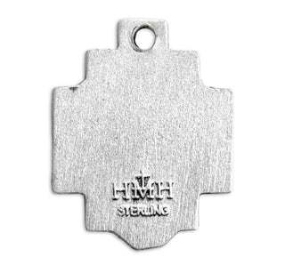 9/16-inch Sterling Silver Head of Christ Medal with 18-inch Chain