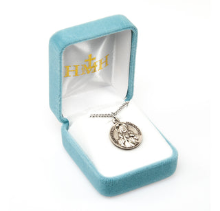 Our Father/Hail Mary Round Sterling Silver Medal