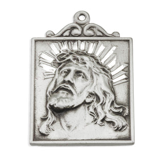 1 1/16-inch Sterling Silver Christ Medal with 24-inch Chain