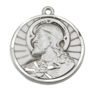 1-inch Sterling Silver Scapular Medal with 24-inch Chain