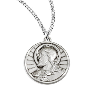 1 Inch Sterling Silver Scapular Medal With 24 Inch Chain