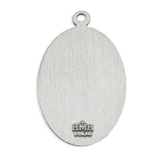 Divine Mercy Oval Sterling Silver Medal