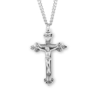 1 5 8 Inch Sterling Silver Sacred Heart Crucifix With 24 Inch Chain
