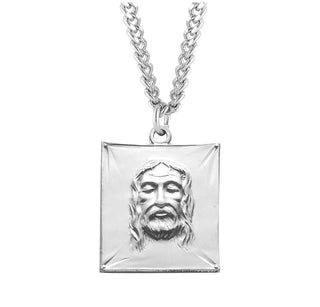 15 16 Inch Sterling Silver Shroud Of Turin Medal With 24 Inch Chain