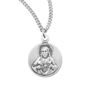 5 8 Inch Sterling Silver Scapular Medal With 18 Inch Chain