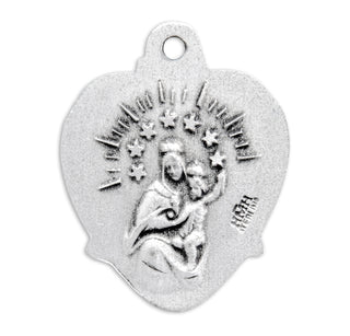 3/4-inch Sterling Silver Scapular Medal with 18-inch Chain