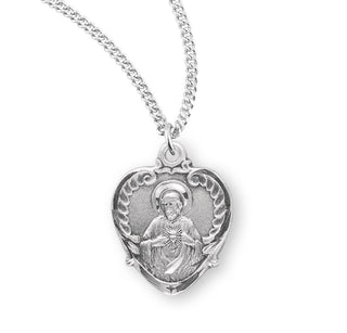 3 4 Inch Sterling Silver Scapular Medal With 18 Inch Chain 1