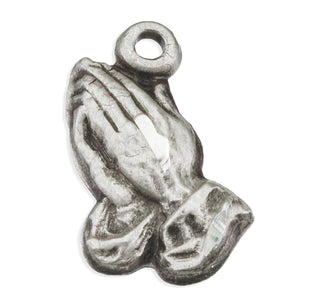 11/16-inch Sterling Silver Praying Hands Medal with 18-inch Chain