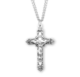 1 7 8 Inch Sterling Silver Crucifix With 24 Inch Chain 3