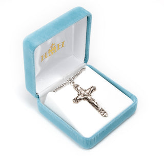 1 7/8-inch Sterling Silver Crucifix with 24-inch Chain