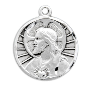 3/4-inch Sterling Silver Scapular Medal with 24-inch Chain