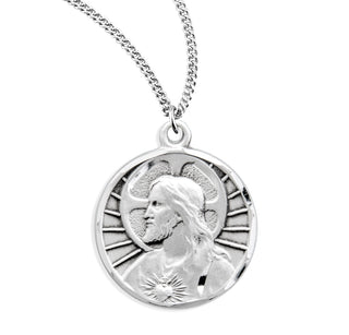 3 4 Inch Sterling Silver Scapular Medal With 24 Inch Chain