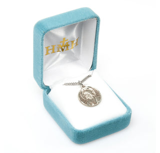 3/4-inch Sterling Silver Scapular Medal with 24-inch Chain
