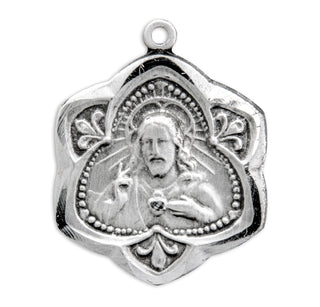 7/8-inch Sterling Silver Scapular Medal with 18-inch Chain
