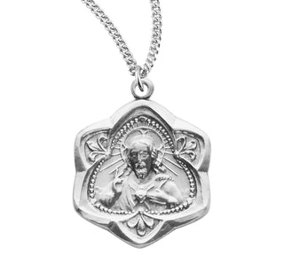 7 8 Inch Sterling Silver Scapular Medal With 18 Inch Chain