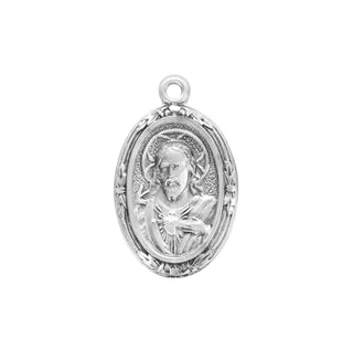 3/4-inch Sterling Silver Scapular Medal with 18-inch Chain