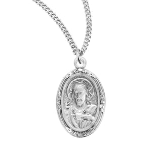 3 4 Inch Sterling Silver Scapular Medal With 18 Inch Chain 2