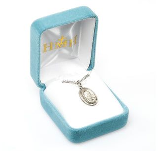 3/4-inch Sterling Silver Scapular Medal with 18-inch Chain