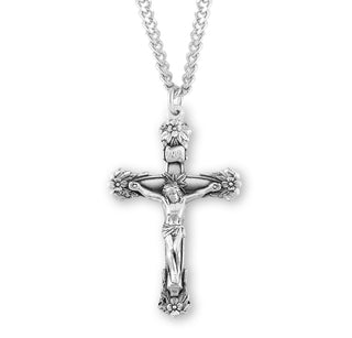 1 13 16 Inch Sterling Silver Crucifix With 24 Inch Chain